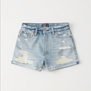 High rise denim shorts